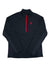 The Bandit Wengen Half Zip is a black, long-sleeve fleece jacket featuring a red zipper and red spider logo on the left chest. It combines textured sweater knit fabric with smooth side and sleeve panels—ideal for cold-weather sports.