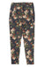 Girls' printed tights, dark floral with full-length straight leg
