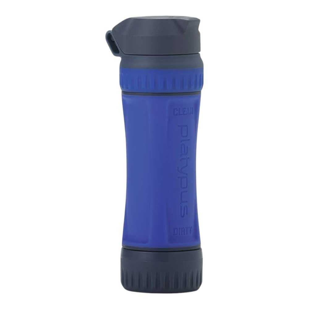 Platypus quick-draw microfilter system water bottle, blue with dark cap