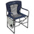 The ALPS Mountaineering Campside Chair is a blue heavy-duty camping chair with a mesh back, metal frame, padded armrests, and an attached side table with cup holder—ideal as an outdoor folding chair for any adventure.