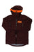 The Helly Hansen Mens Sogn Shell 2.0 Jacket is a maroon men's outdoor jacket with orange trim and HH logo, featuring a waterproof shell, front zipper, and chest zip pockets, shown against a white background.
