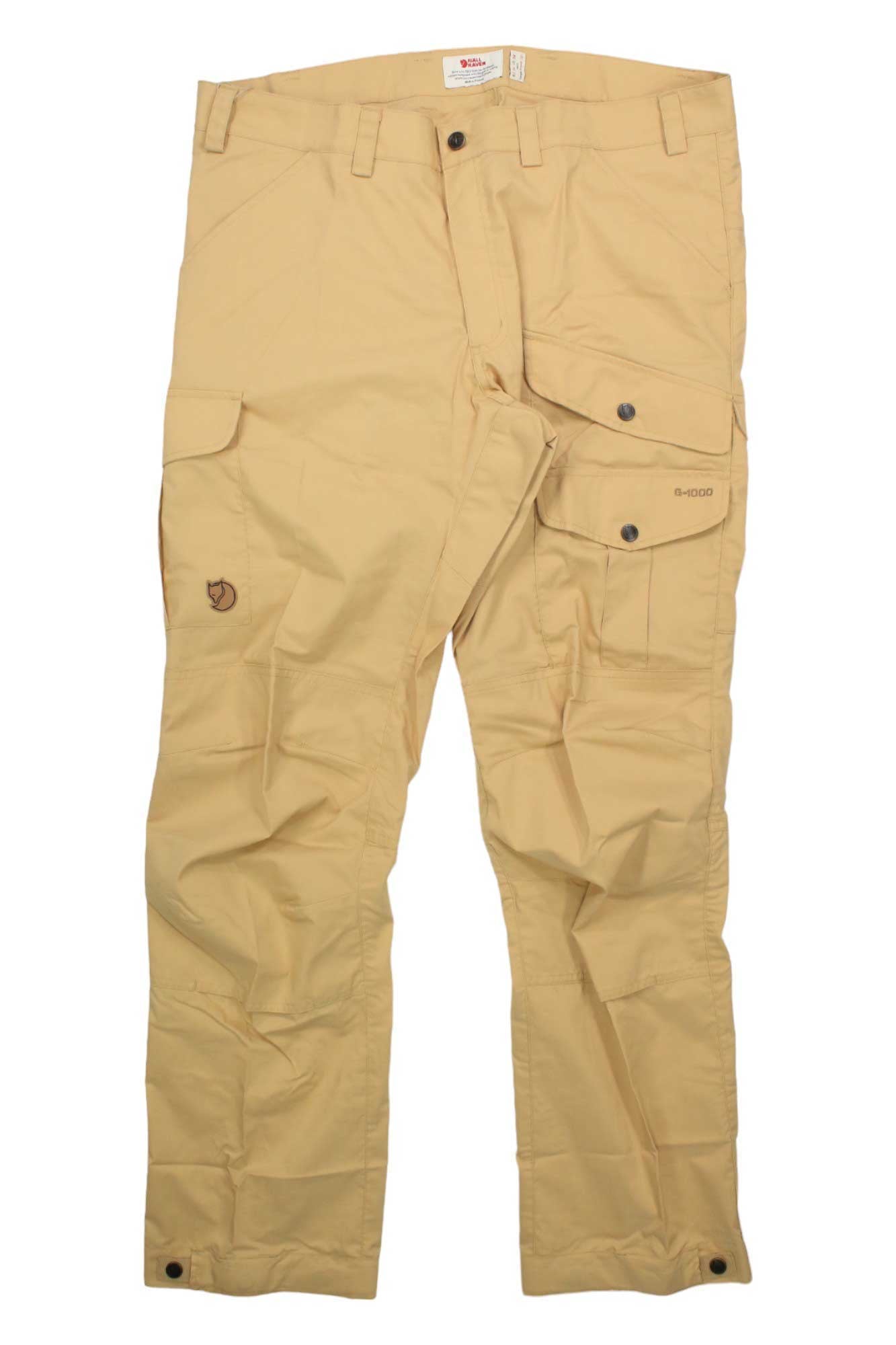 Fjallraven Vidda Pro Lite men's hiking trousers, dune beige with belt loops and cargo pockets
