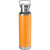 The Dometic Thermo Bottle 600 is a tall, stainless steel bottle with a bright orange finish, silver screw-top lid, and handle. Ideal for camping, it features the Dometic brand name near the base.