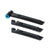 The Serfas Inflator Levers set features three black plastic tire levers and a blue-tipped CO2 inflator, providing essential tools for tire removal and repair, all neatly arranged on a white background.