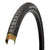 A close-up of a Serfas Drifter City Tire w/FPS - 27.5 in in black highlights its textured tread, cross-sectioned to reveal internal layers, construction details, and an advanced flat-protection system.