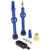 Serfas Tubeless Presta Valves set: two blue valves with rubber bases, matching blue cap, brass Presta-Schrader adapter, valve core, and black removal tool—perfect cycling accessories—shown on a white background.