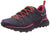 The Salewa Women's Trail Running Shoes feature gray and purple uppers, orange laces, pink accents, a textured sole, and magenta lining—perfect for outdoor activities like speedhiking or mountain hiking.