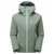 The Montane Women's Spirit Jacket Eucalyptus Size 6 is shown from the front against a white background, highlighting its lightweight weather protection, central zip, and side pockets.
