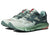The Salomon Predict Hike GTX Hiking Shoes feature light green and gray colors with red accents, GORE-TEX waterproofing, a rugged sole, and a breathable mesh upper for durability.