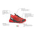 The SCARPA Women's Ribelle Run Trail Shoes in Bright Red/Black feature a stretch cuff, 4mm drop, breathable mesh, protective sole, and high-traction rubber outsole. An Italian flag sits below these premium trail running shoes.