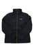 Women's black quilted puffer jacket with high collar and zip-front closure