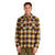 Men's plaid button-up shirt with long sleeves, collar, and two chest flap pockets