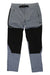 The Outdoor Research Men's Cirque Lite Pant features gray, breathable fabric with black knee and thigh patches, zippered pockets, an adjustable belt, and a logo on the right thigh—ideal for outdoor adventures.