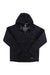 The Sherpa Mens Namgyal Hoodie by Sherpa is a wind-resistant black wool zip-up with long sleeves, raglan shoulders, and a small brown patch near the hem, shown on a white background—ideal as a men’s travel jacket.
