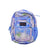 The Janssport Big Student Backpack features a blue, purple, and white tie-dye design, multiple zippered compartments, and a mesh side pocket for durability and organization.