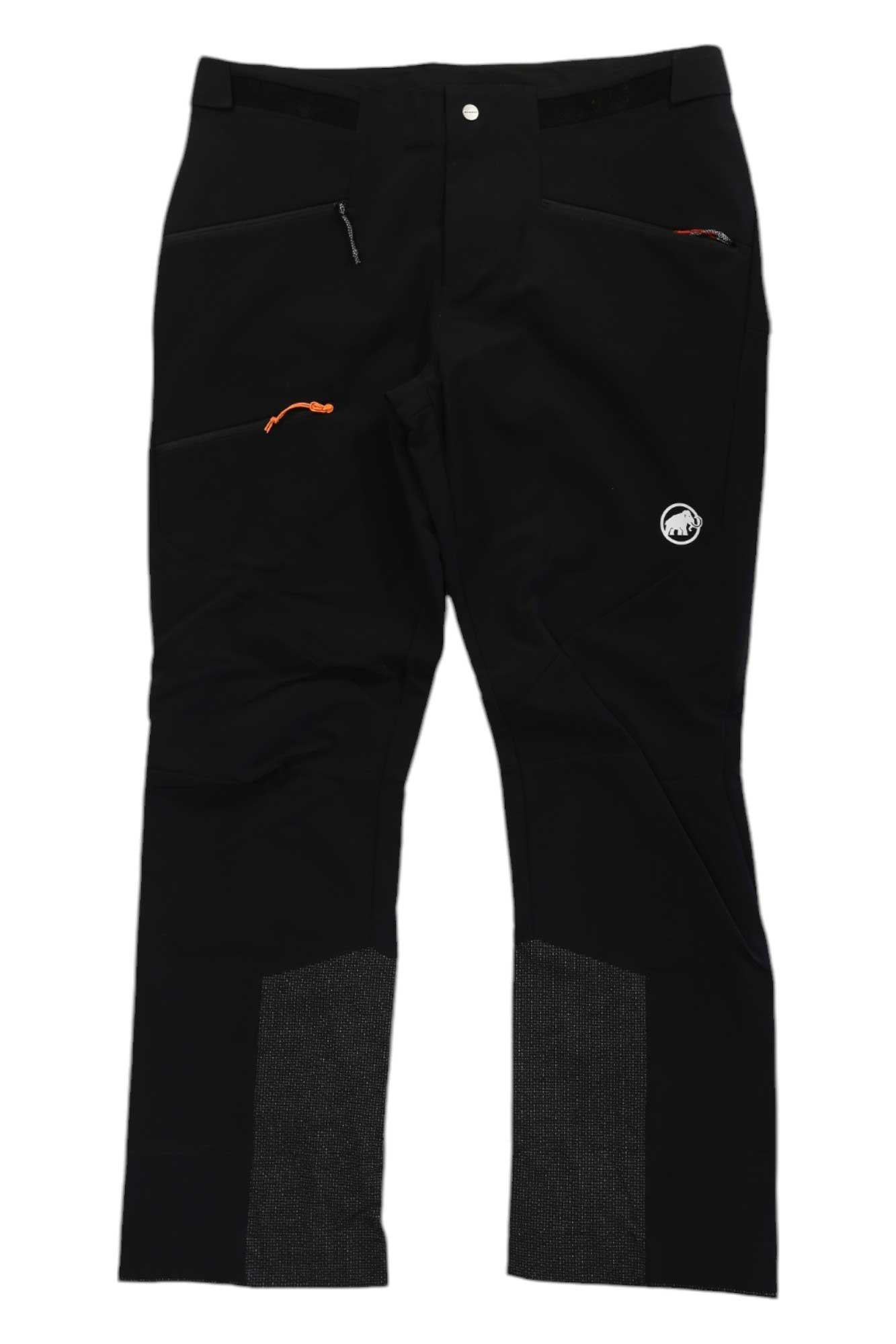 Mammut men's Taiss Guide SO pants, black with textured knee panels and side zip pockets