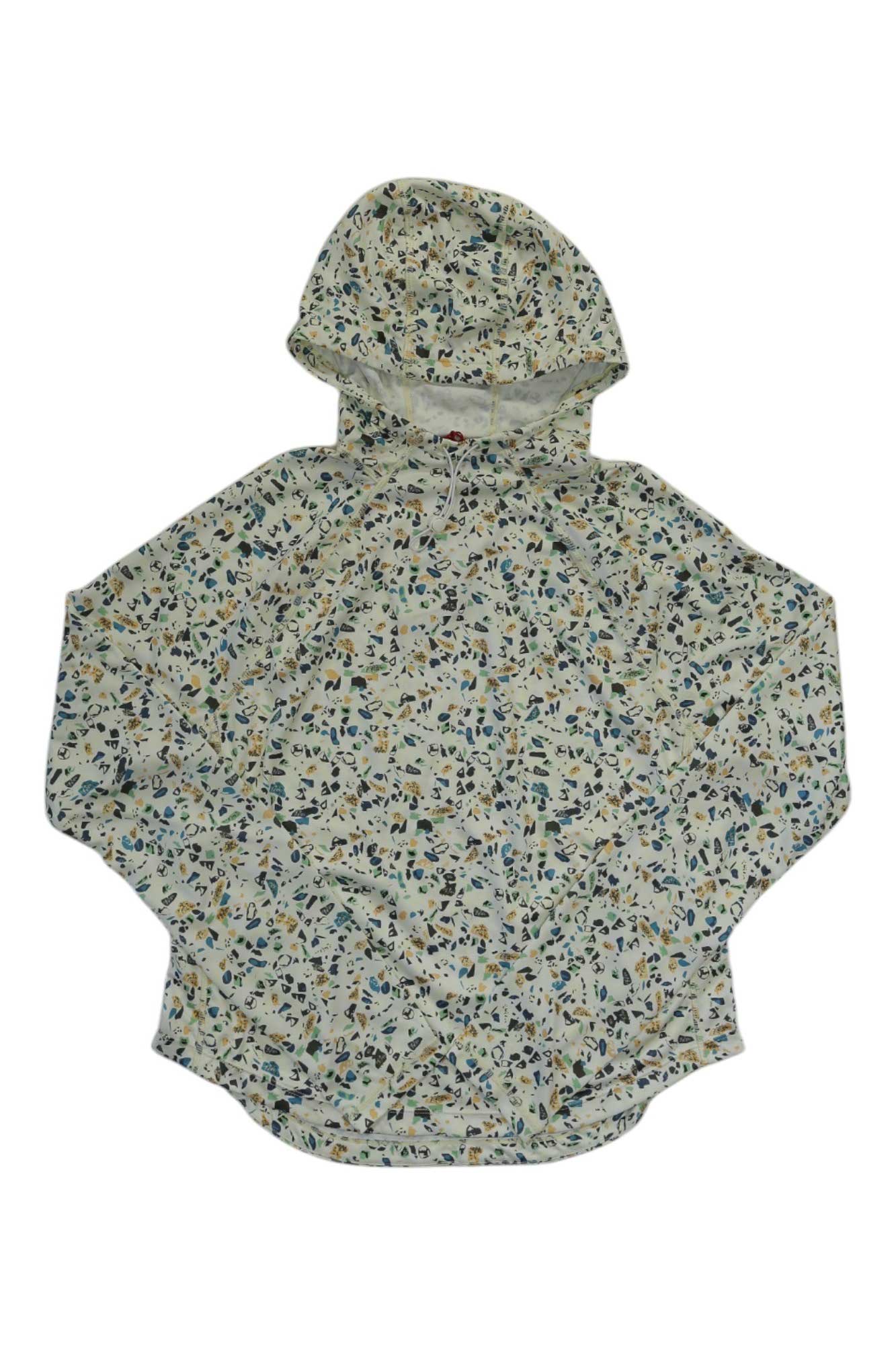 Women’s pullover hoodie with speckled camo pattern, adjustable hood and kangaroo pocket