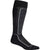 The Icebreaker Womens Ski+ Light Over The Calf Sock is a single black ski sock with light gray accents and a textured front and side pattern, shown against a white background.