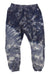 Women's powder jogger with elastic waistband, pull-on fit, navy-and-ivory tie-dye