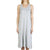 A person wearing the Moosejaw Womens Lakeside Maxi Dress, a sleeveless light gray bamboo blend with a round neckline, stands against a plain white background.