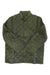 Men's dusty olive quilted Chelsea jacket with stand collar and full button-front