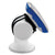 A blue and silver Edge 500 handheld GPS is mounted on a white, rounded stand using the Garmin Bike Mount Quarter Turn Kit With O-Rings. The stand bends at the middle, angling the screen upward for clear visibility.