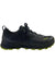 Lowa men's Amplux shoe with dark upper, neon green sole and lace eyelets