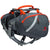 The Mountainsmith K-9 Pack is a gray and orange dog backpack featuring multiple compartments and an adjustable harness, perfect for carrying your dog's gear on outdoor adventures.