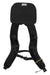 The Osprey Men's Bioform Harness in black features adjustable shoulder straps, padded back, waist and chest buckles, adjustable torso length, and a visible barcode on the top back panel—perfect for backpacking.