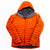 Men's Rab Microlight Alpine down jacket, orange hooded puffer with full-length zip