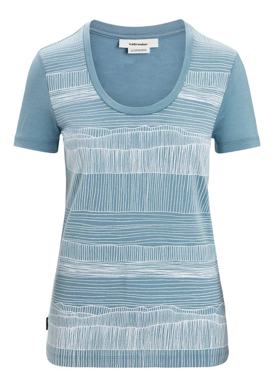 Icebreaker Womens Tech Lite II SS Scoop Tee - Reflection Lines