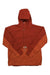 The Fjallraven Mens Vardag Anorak is a durable G-1000 Eco hooded pullover with long sleeves, front pocket, drawstring hood, and a small rectangular logo patch in two shades of orange—perfect for hiking.