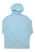 Men's Orvis sun defense long-sleeve hoodie, light blue, pullover with hood and logo