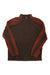 The North Face Mens TKA 100 Micro 1/4 Zip Pullover is a breathable, long-sleeve fleece with a brown body and reddish-brown sleeves and shoulders—ideal for hiking layering, shown laid flat on a white background.