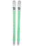 White ski pair with green chevron pattern and Black Crows logo near tips