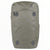 Olive fabric backpack with roll-top flap and front buckle straps