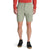 A person wearing The North Face Men's Project 8 Inch Short in light green, a long-sleeve red shirt, and black sneakers stands against a white background. Only the lower torso, legs, and parts of the arms are visible.