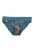 The Carve Designs Womens Stinson Bottom features a teal waistband and a floral print in teal, green, and red-orange on a dark base, offering stylish sun protection and full coverage.