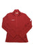 The Mammut Womens Aconcagua Light ML Jacket is a red fleece with lightweight insulation, long sleeves, a stand collar, and Mammut logos on the chest and sleeve. Made from recycled polyester, it's shown laid flat on a white background.