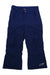 An Eddie Bauer Kids Powder Search Pant in dark blue, featuring front pockets, belt loops, and a button closure, is shown laid flat on a white background.