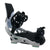 Close-up of YES Rebel Snowboard Bindings with a white base, black straps, and green details, designed for responsiveness and boot security on a snowboard. Displayed against a plain white background.
