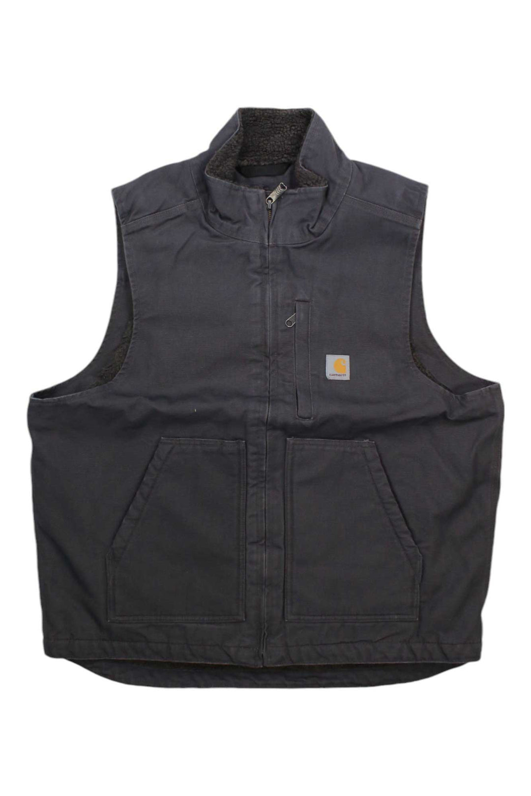 Carhartt Mens Washed Duck Sherpa-Lined Mockneck Vest Carhartt