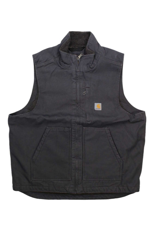 Carhartt Mens Washed Duck Sherpa-Lined Mockneck Vest Carhartt