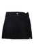 The Trista Corduroy Skirt is a black, knee-length A-line skirt featuring front pockets and a button waistband, shown laid flat on a white background.