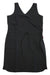 Black V-neck sleeveless dress with drawstring waist and side pockets