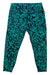Sweaty Betty Womens Power 7/8 Workout Legging in blue, featuring an all-over abstract green pattern. Made with sweat-wicking fabric for comfortable gym sessions. Displayed flat on a white background.