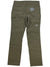 The Eddie Bauer First Ascent Women's Guide Pro Pant in olive green features front pockets, button and zipper closure, belt loops, a small logo on the right thigh, water-resistant fabric, and a tag near the waistband.