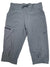 The Womens Fall River Comfort Stretch Crops are gray, knee-length shorts with a drawstring waist, multiple pockets—including a zippered left-leg pocket—and durable water-repellent fabric for outdoor adventures.