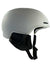 MIPS ski helmet, matte light gray with black chin guard and vents