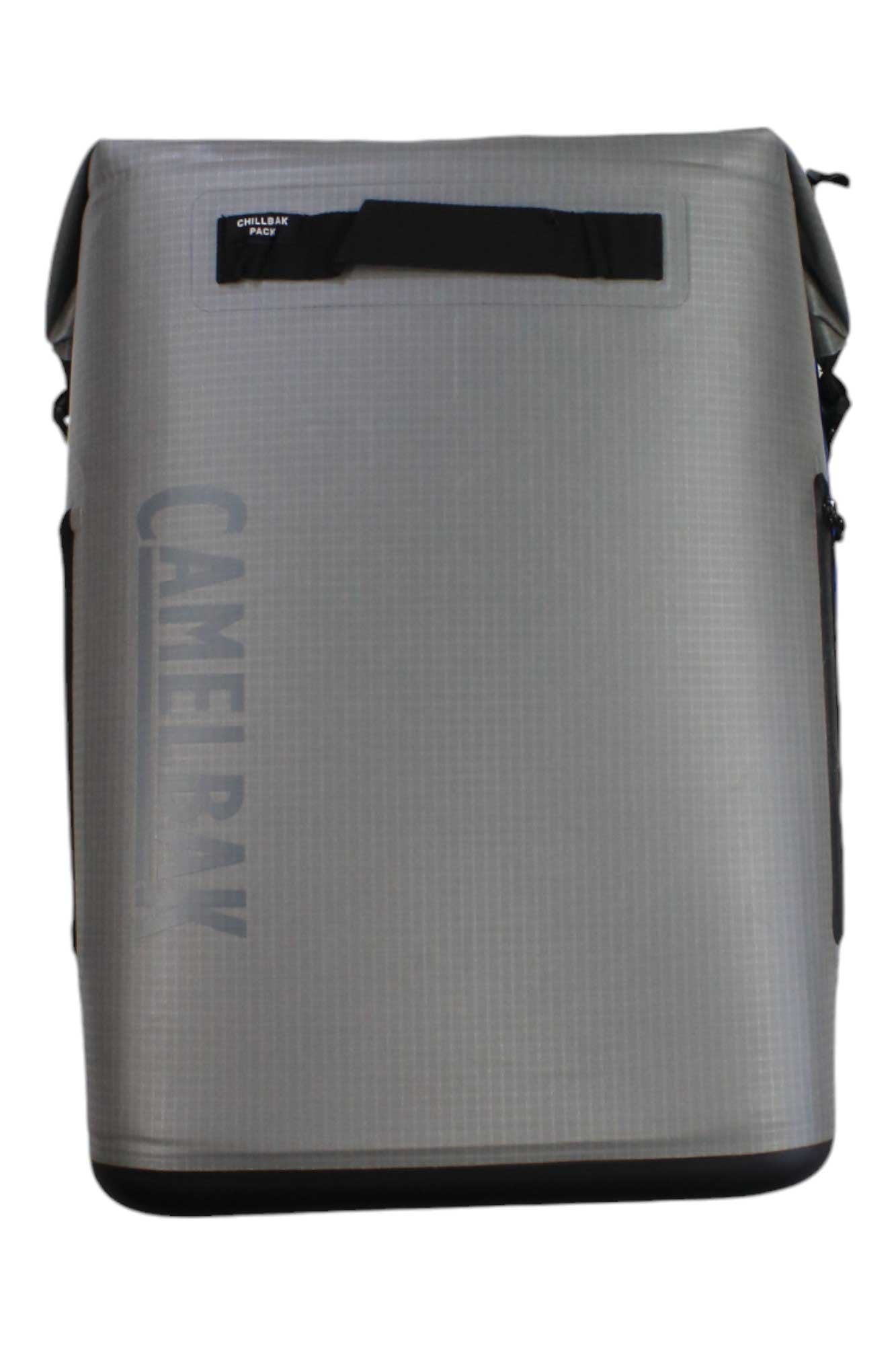 Insulated cooler bag with front top pocket, grey; flat front panel